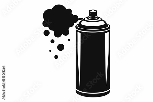 spray paint can line art silhouette vector illustration