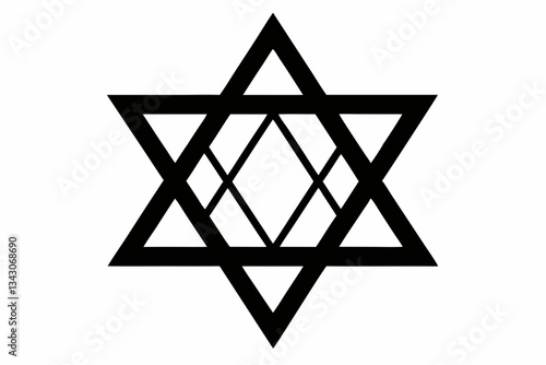 star of david line art silhouette vector illustration