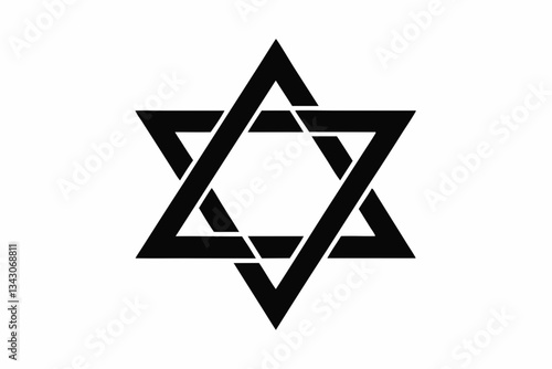 star of david line art silhouette vector illustration