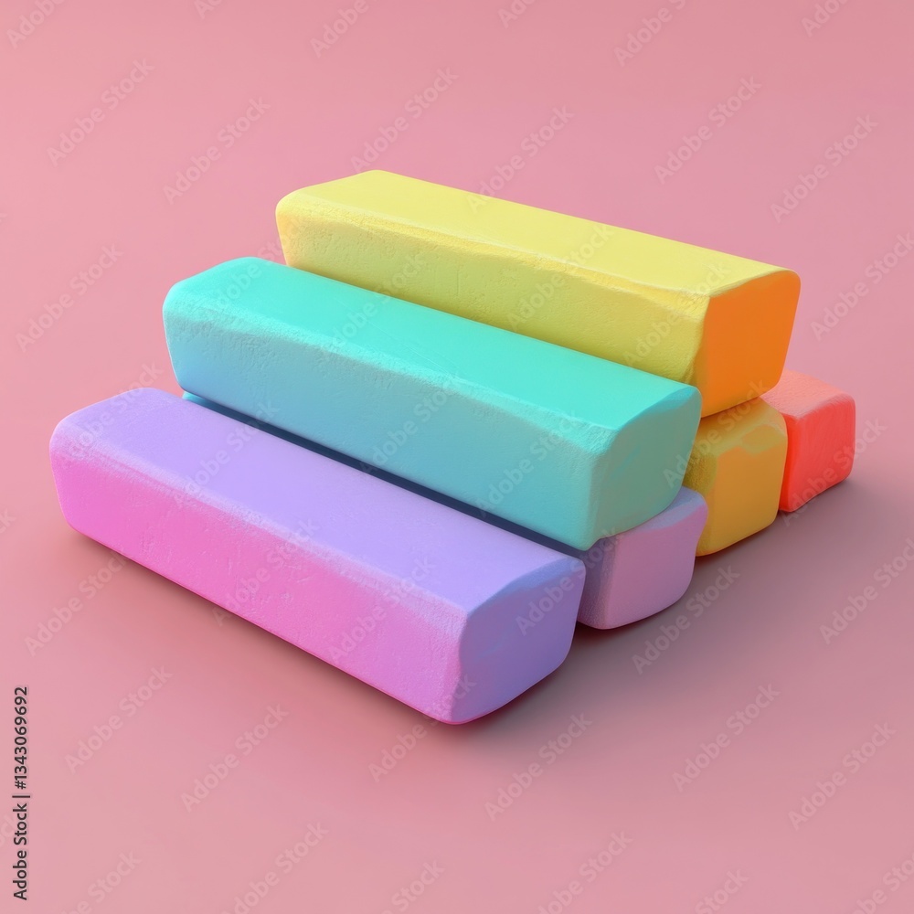 stacked colorful chalks stacked colorful chalks