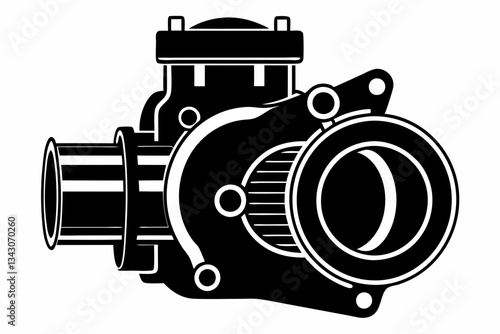 throttle body line art silhouette vector illustration