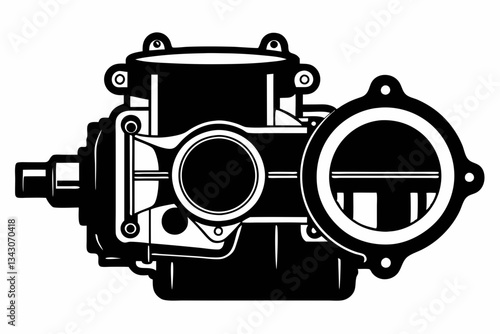 throttle body line art silhouette vector illustration