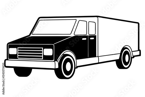 truck line art silhouette vector illustration