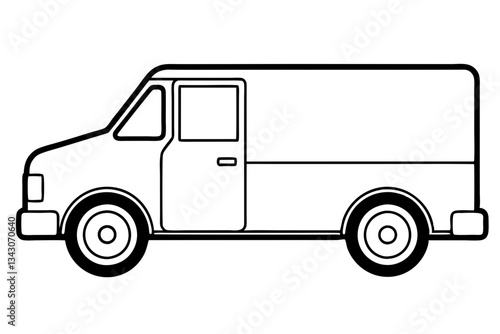 truck line art silhouette vector illustration
