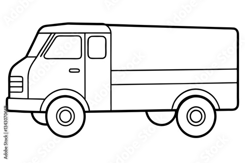 truck line art silhouette vector illustration