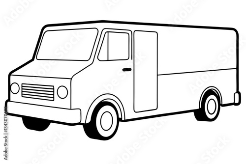 truck line art silhouette vector illustration