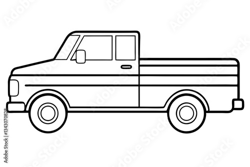 truck line art silhouette vector illustration