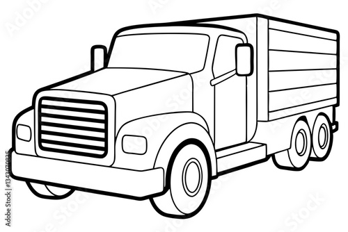 truck line art silhouette vector illustration