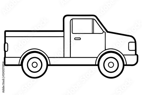 truck line art silhouette vector illustration