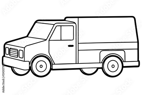 truck line art silhouette vector illustration
