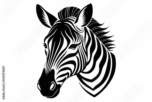 Wallpaper Mural zebra head line art silhouette vector illustration Torontodigital.ca