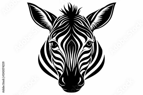 Wallpaper Mural zebra head line art silhouette vector illustration Torontodigital.ca