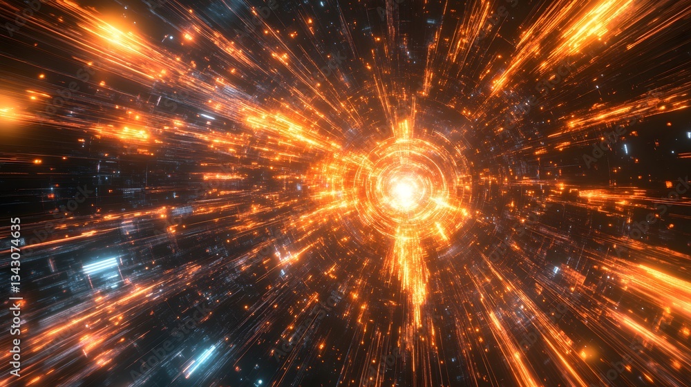 An abstract digital representation of a vibrant cosmic tunnel An abstract digital representation of a vibrant cosmic tunnel