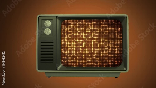 Old TV animation with interference. No signal