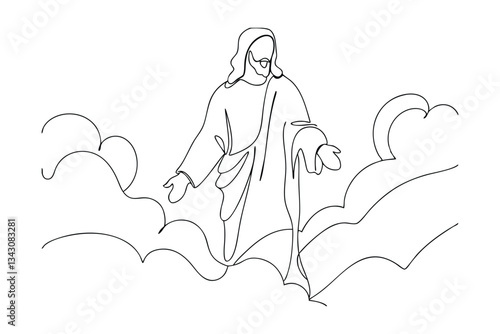 Jesus Christ Shepherd Online Drawing Heavenly Clouds Lamb Faith