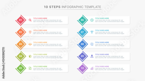 Modern Business Infographic Design Template with 10 Options