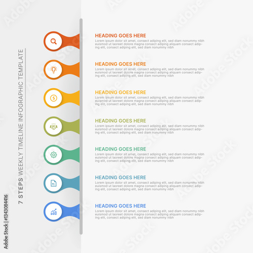 Modern Infographic Design Template with 7 Data Points