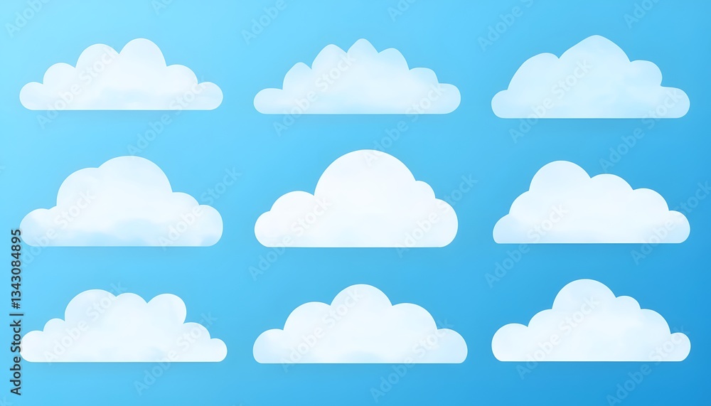 Serene White Clouds Grid Illustration on Calm Blue Background Virtual Backgrounds Serene White Clouds Grid Illustration on Calm Blue Background Virtual Backgrounds