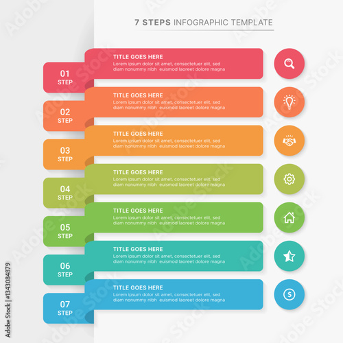 Modern Infographic Design Template with 7 Data Points