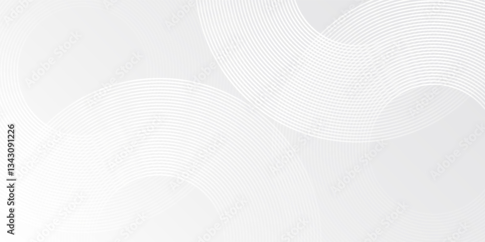 Fototapeta premium Modern white glowing geometric lines on gray background. Abstract shiny blue circle lines design abstract