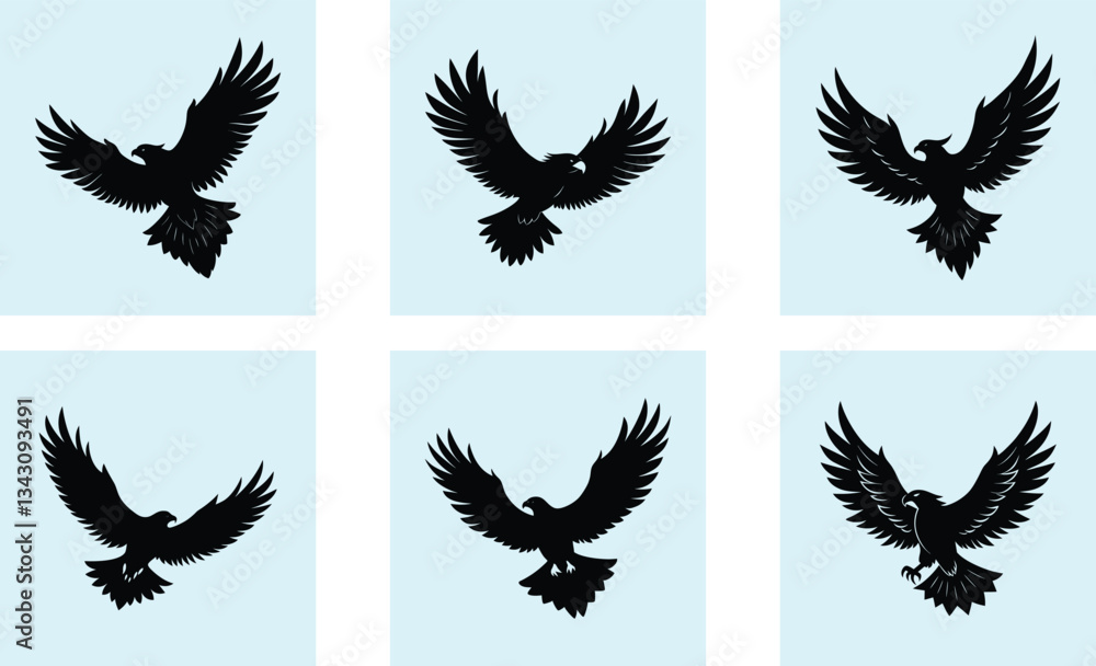 Fototapeta premium Flying Eagle Silhouette vector