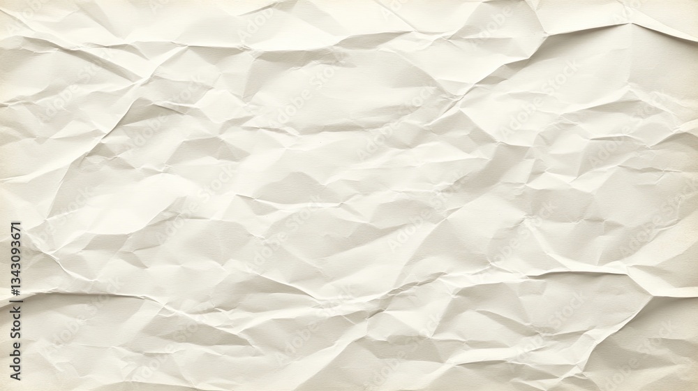 Fototapeta premium Crumpled off-white paper texture