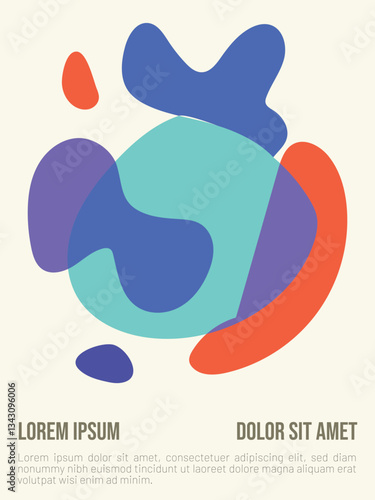 Summer Mirage concept. abstract bauhaus style summer poster template with sample text vector illustration