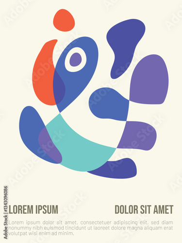 Golden Flux concept. abstract bauhaus style summer poster template with sample text vector illustration