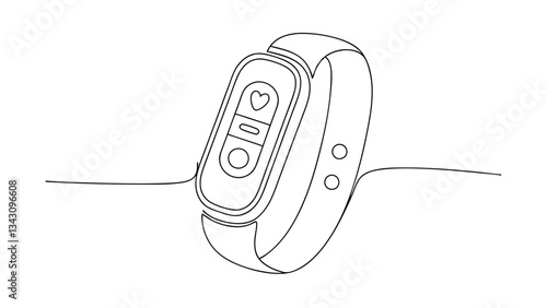 Sleek Fitness Tracker Minimalist Line Art Smartwatch Design