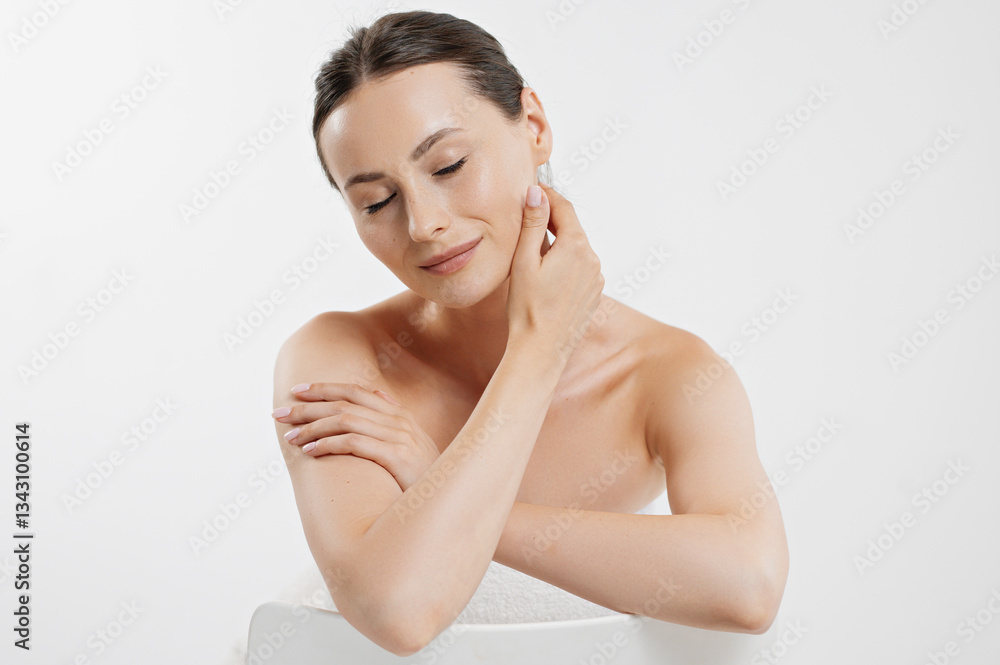 Adorable young model with fresh skin posing in studio Adorable young model with fresh skin posing in studio
