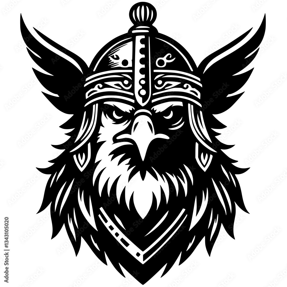 Obraz premium Eagle warrior portrait silhouette