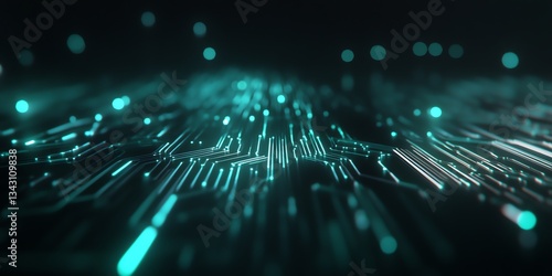 Illuminated Circuit Board Pattern Abstract Technology Background Image Design