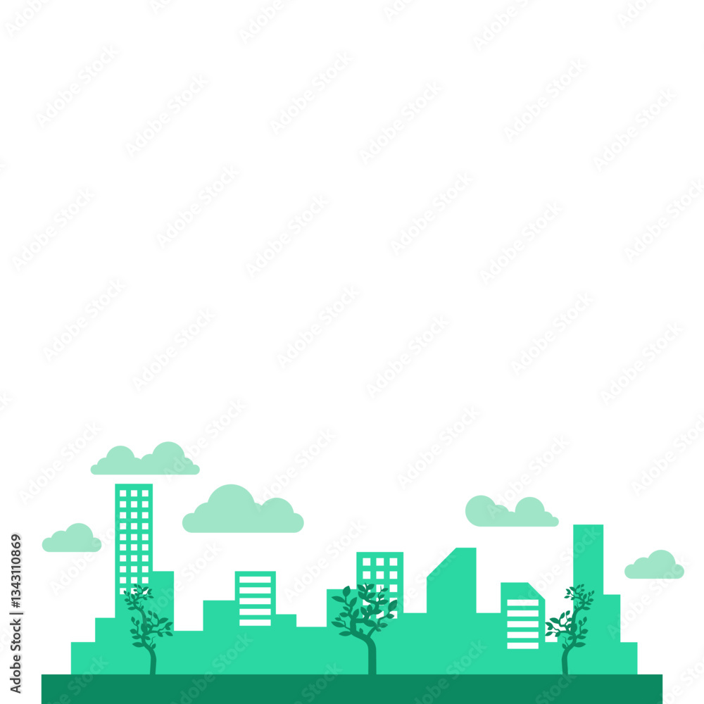 Obraz premium Urban Cityscape Green Ecology Illustration