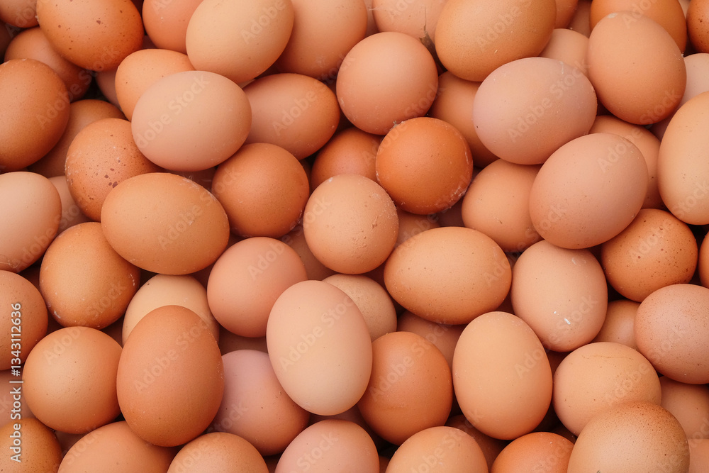 Abstract pattern and texture of a pile of chicken eggs. For graphic design, 3D rendering and banner background Abstract pattern and texture of a pile of chicken eggs. For graphic design, 3D rendering and banner background