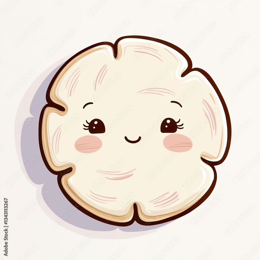 A whimsical hand-drawn clip artwork of an smiling face of a funny kids cookie on a white background, created in a vector style with bold lines, soft curves, and delicate textures. Pastel creamy card. A whimsical hand-drawn clip artwork of an smiling face of a funny kids cookie on a white background, created in a vector style with bold lines, soft curves, and delicate textures. Pastel creamy card.