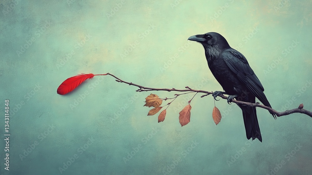 Fototapeta premium Space Black Raven Perspective Mysterious Autumn Empty