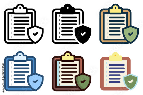 secure policies on clipboard icon vector illustration