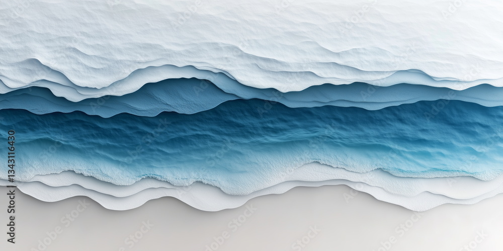 Obraz premium Symbolic abstract concept background for ocean, sea, waves, marine, or oceanography. Abstract ocean color background.