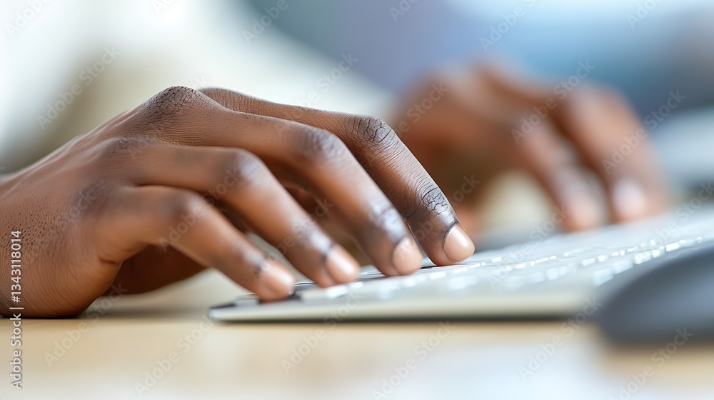 Hands Typing on Keyboard with Rings and Bracelet, Close-up of hands typing on a keyboard, wearing rings and a bracelet Hands Typing on Keyboard with Rings and Bracelet, Close-up of hands typing on a keyboard, wearing rings and a bracelet