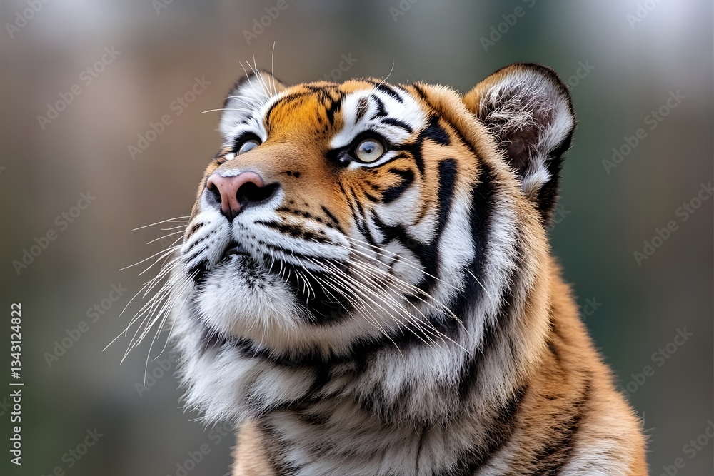 Fototapeta premium Majestic Tiger Portrait Showcasing Strength and Beauty for Wildlife Conservation