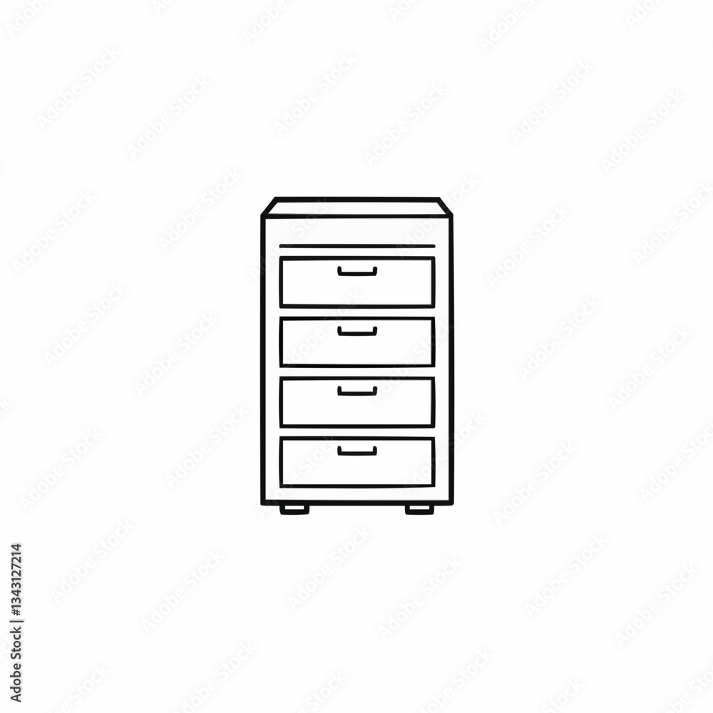 Minimalist illustration of a filing cabinet with open drawers Minimalist illustration of a filing cabinet with open drawers