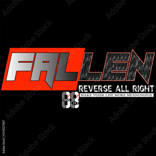 fallen reverse all right cracked futuristic typography for apparel design