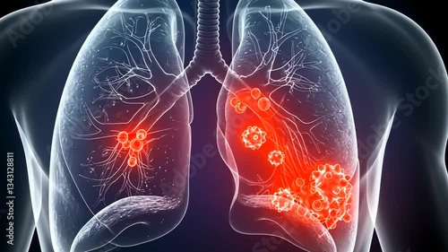 Lung Cancer: A 3D Medical Illustration Depicting the Disease
