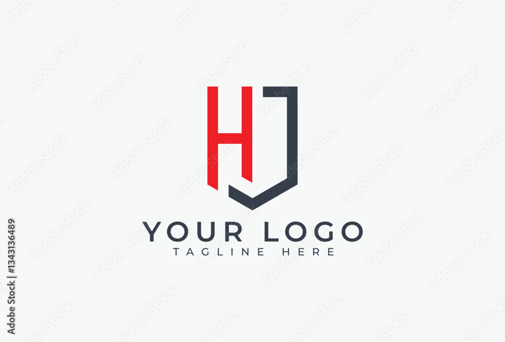 Initial Letter H J Security Shield Protection Logo Design Initial Letter H J Security Shield Protection Logo Design
