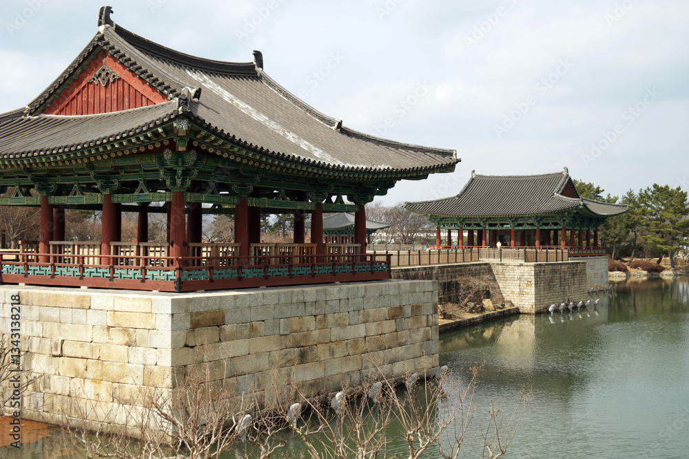 Donggung Palace and Wolji Pond, South korea Donggung Palace and Wolji Pond, South korea