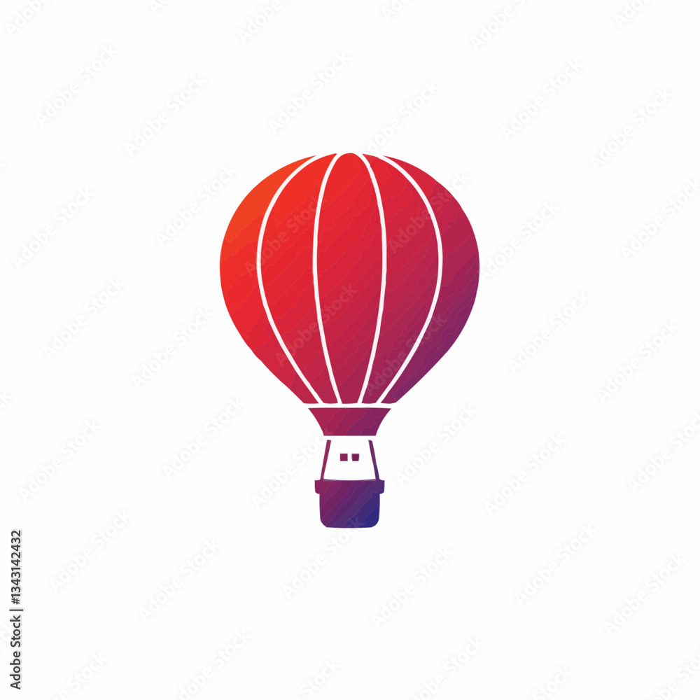 Fototapeta premium Vibrant abstract design featuring a stylized balloon shape on a white background