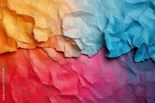 Wallpaper Mural Vibrant Abstract Crumpled Paper Texture in Gradient Color Scheme Torontodigital.ca