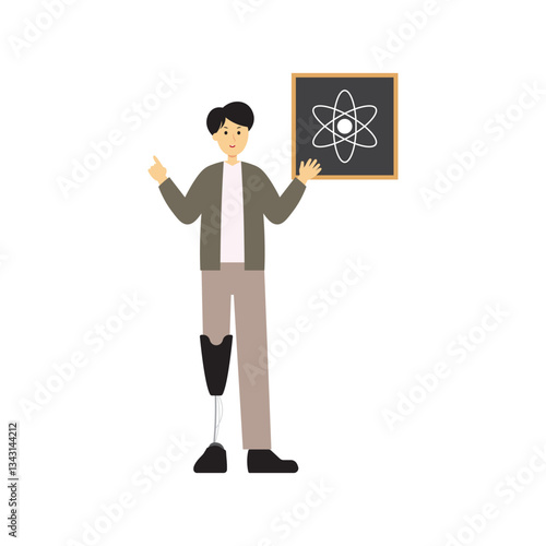 Persons with Disabilities in Education 1 Man with Prosthetic Leg Explaining Science