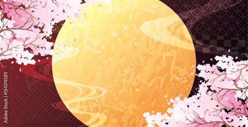 春の桜の花びら背景
