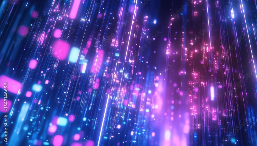 Abstract digital art with vibrant glowing lines and particles Abstract digital art with vibrant glowing lines and particles
